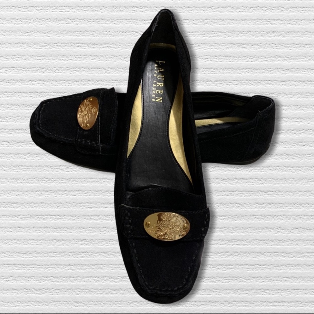 Lauren Ralph Lauren Black Suede Loafers